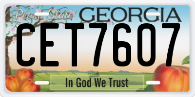 GA license plate CET7607