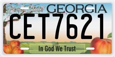 GA license plate CET7621