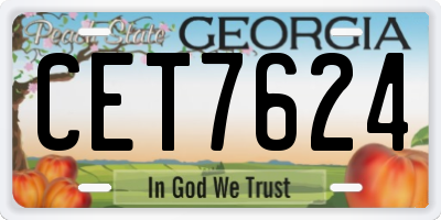 GA license plate CET7624