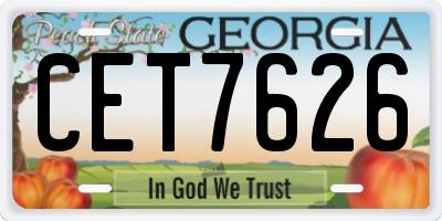 GA license plate CET7626