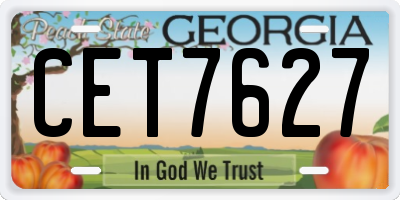 GA license plate CET7627