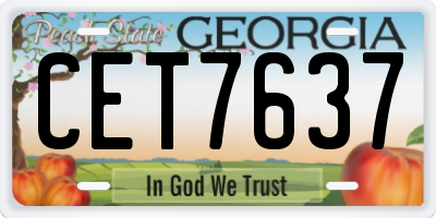 GA license plate CET7637