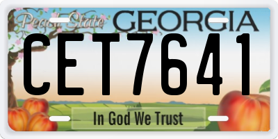 GA license plate CET7641