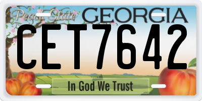 GA license plate CET7642