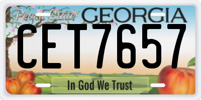 GA license plate CET7657