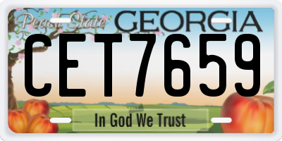 GA license plate CET7659