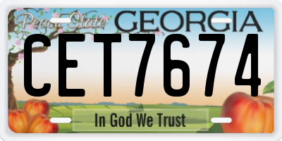 GA license plate CET7674