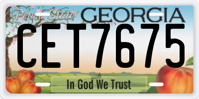 GA license plate CET7675