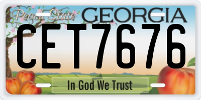 GA license plate CET7676
