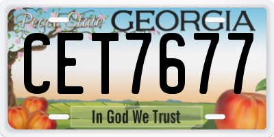 GA license plate CET7677