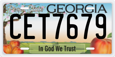 GA license plate CET7679