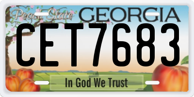 GA license plate CET7683