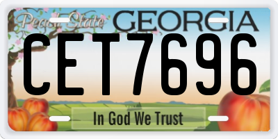 GA license plate CET7696