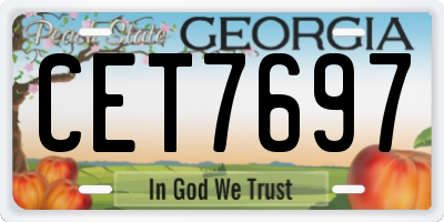 GA license plate CET7697