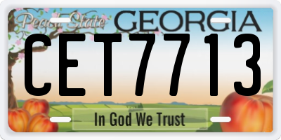 GA license plate CET7713