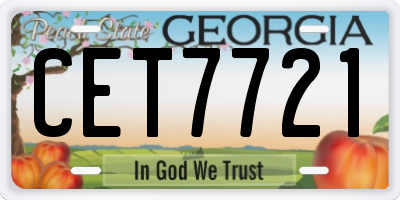 GA license plate CET7721