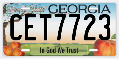 GA license plate CET7723