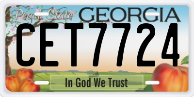 GA license plate CET7724