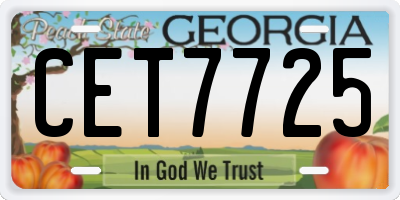 GA license plate CET7725