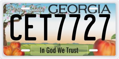GA license plate CET7727