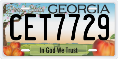 GA license plate CET7729