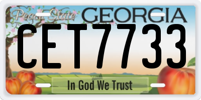 GA license plate CET7733
