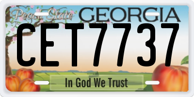 GA license plate CET7737