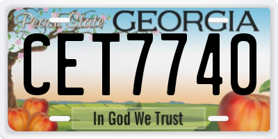 GA license plate CET7740