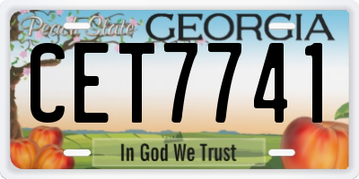 GA license plate CET7741