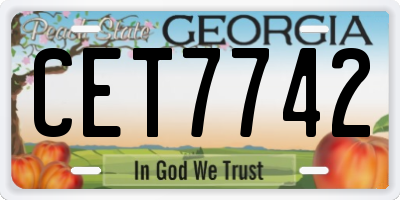 GA license plate CET7742