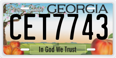 GA license plate CET7743
