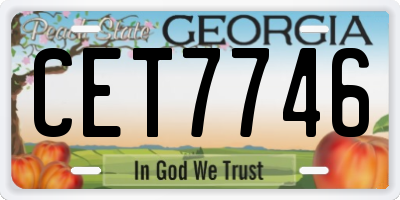 GA license plate CET7746