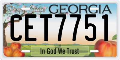 GA license plate CET7751