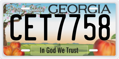 GA license plate CET7758
