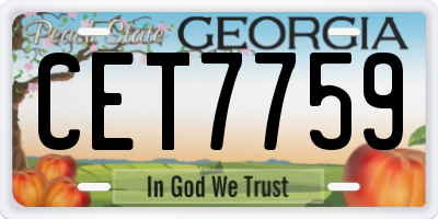 GA license plate CET7759