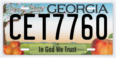 GA license plate CET7760