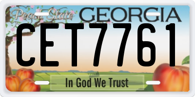 GA license plate CET7761