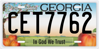 GA license plate CET7762