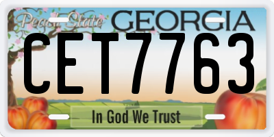 GA license plate CET7763