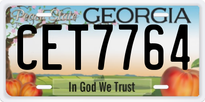 GA license plate CET7764