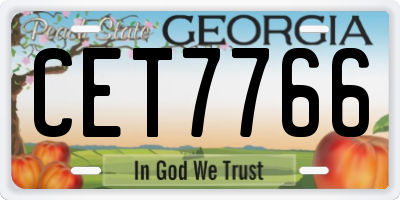 GA license plate CET7766