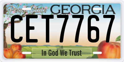 GA license plate CET7767