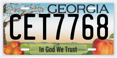 GA license plate CET7768