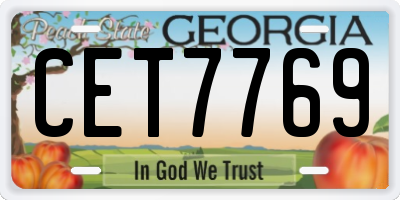 GA license plate CET7769