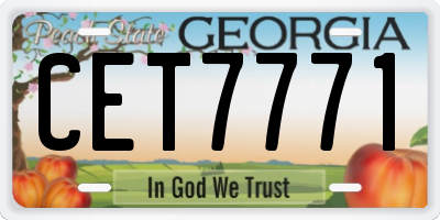 GA license plate CET7771