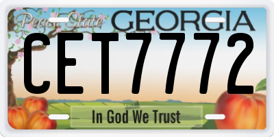 GA license plate CET7772