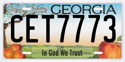 GA license plate CET7773