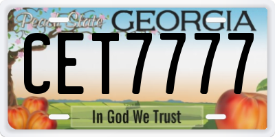 GA license plate CET7777