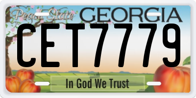 GA license plate CET7779