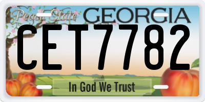 GA license plate CET7782